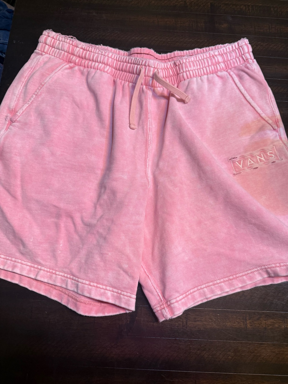 Vans Pink Faded distressed Drawstring Mens Shorts size Medium.